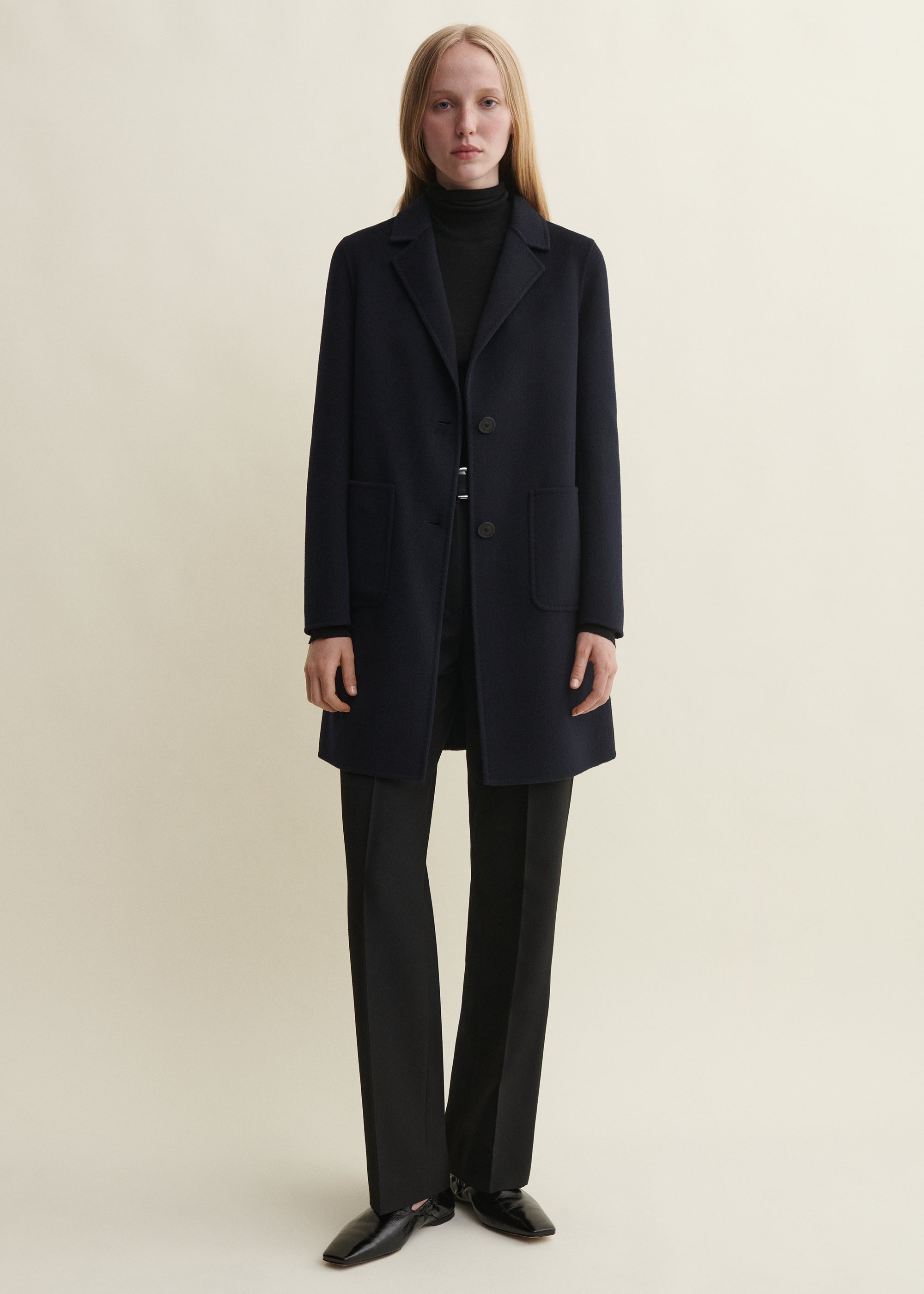 LUCERAM | Single-breasted Wool Coat | NIGHT