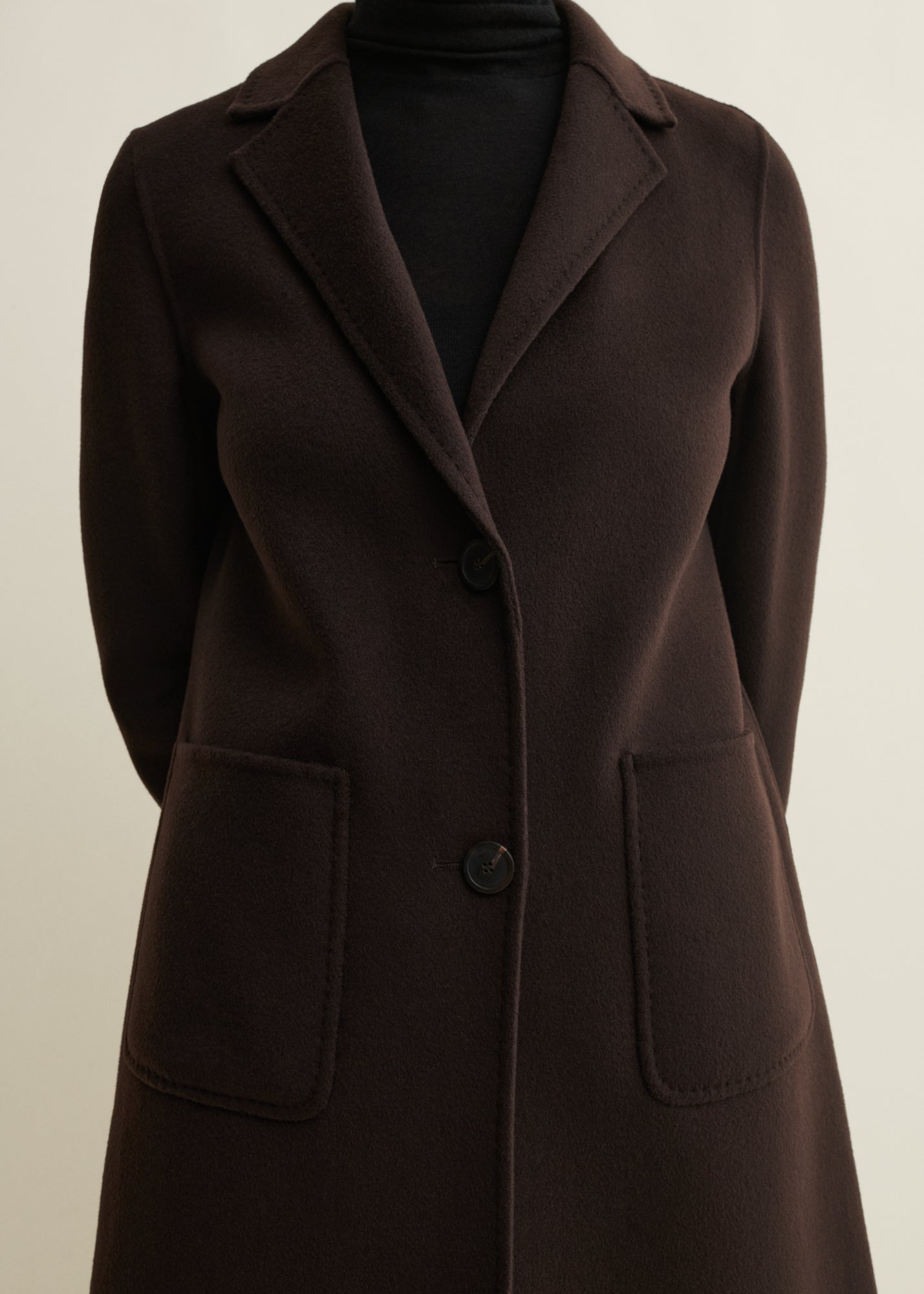 LUCERAM | Single-breasted Wool Coat | UMBER