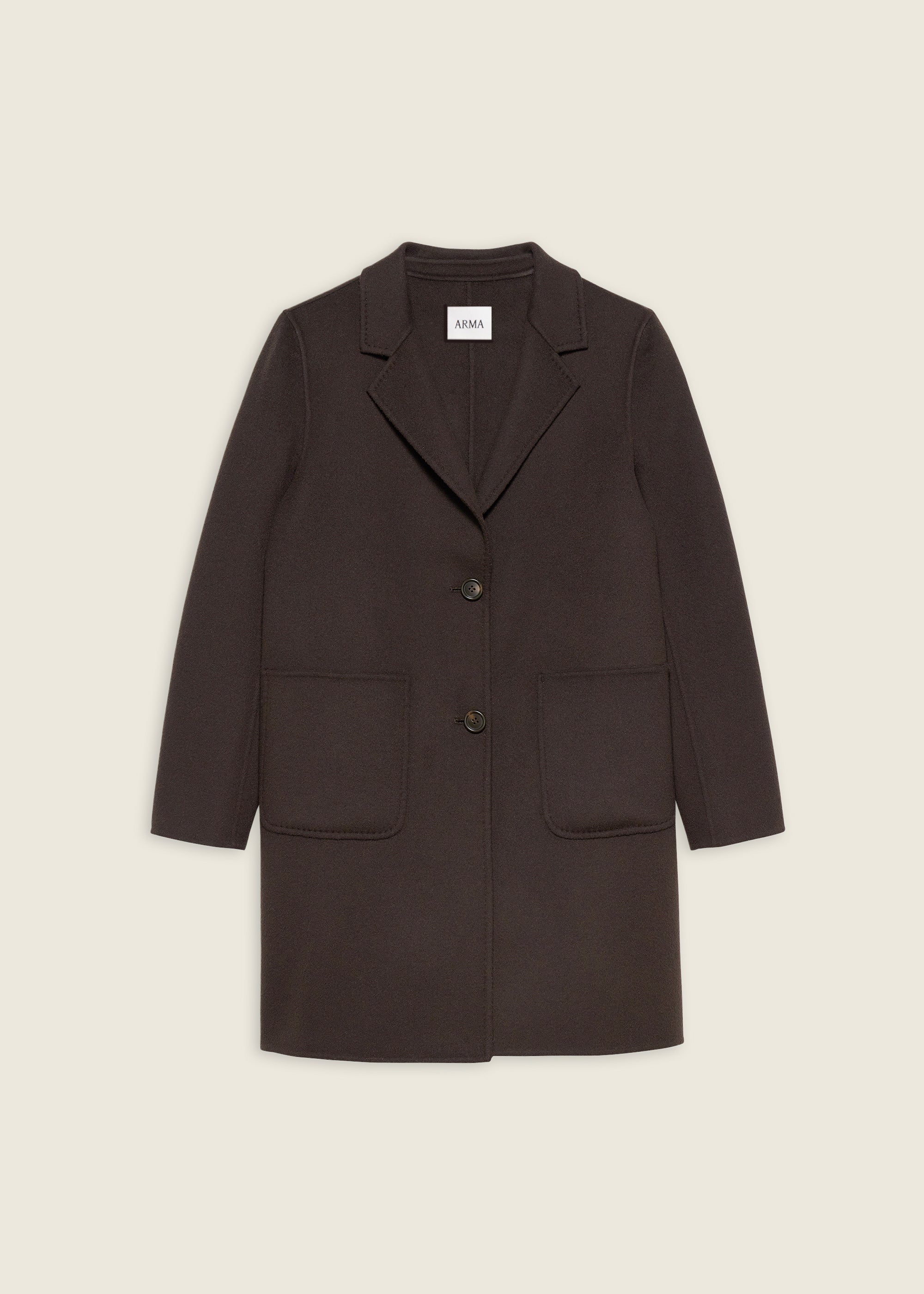 LUCERAM | Single-breasted Wool Coat | UMBER