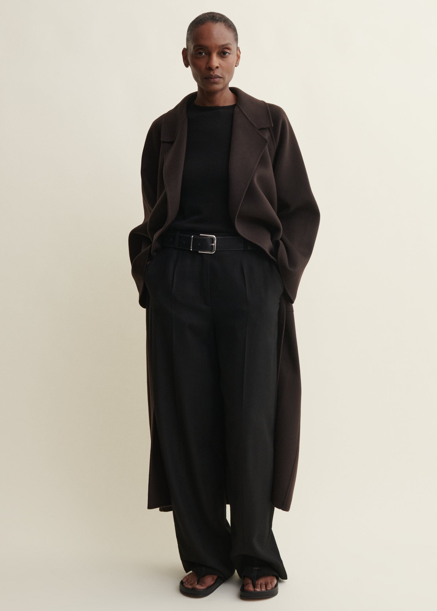 SUZA | Long Wool Coat | UMBER