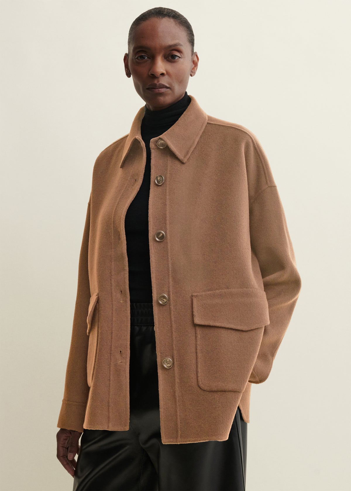 Gia | Wool Coat | Dark Beige