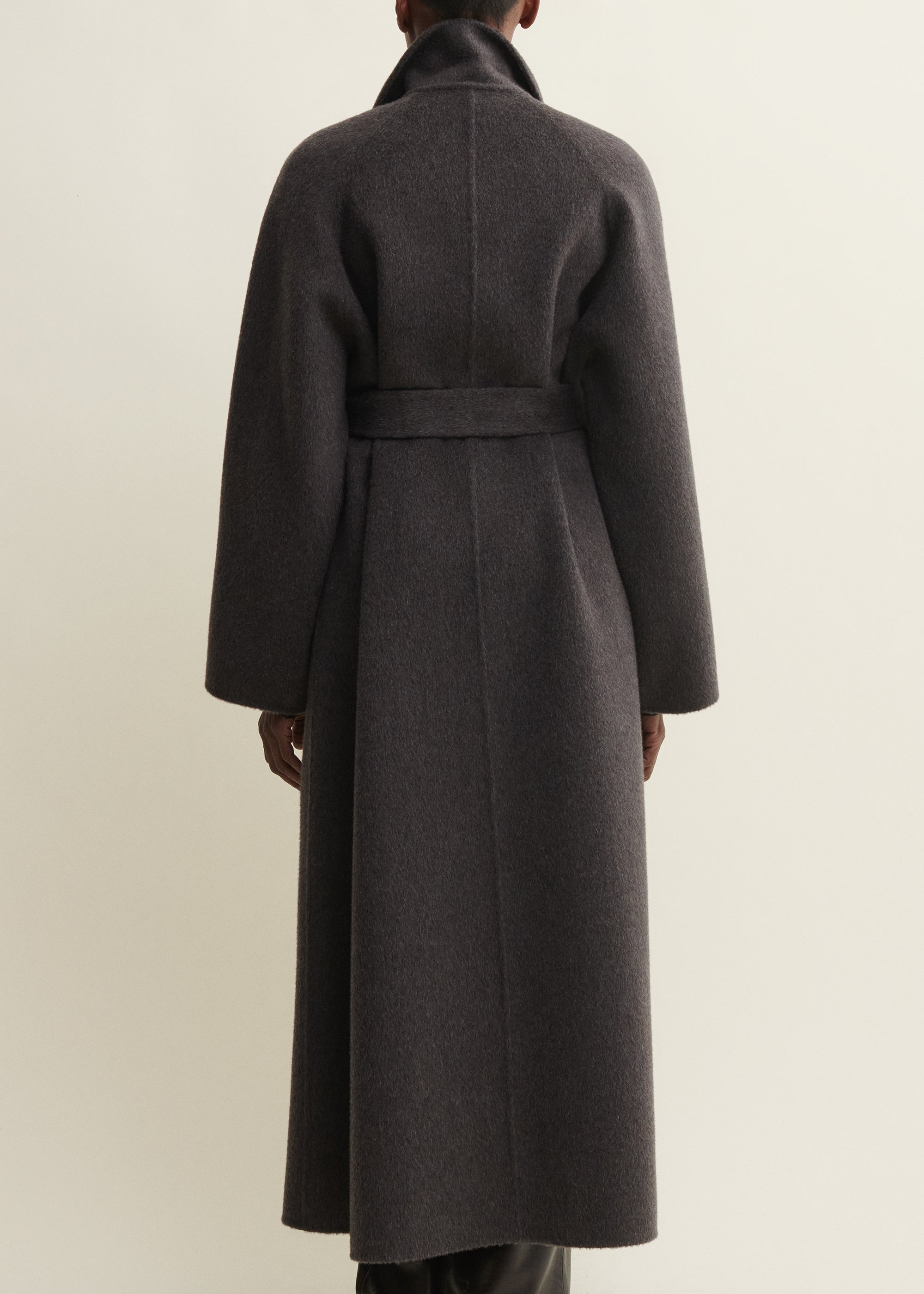 NOUK | Hairy Wool Coat | WARM GREY
