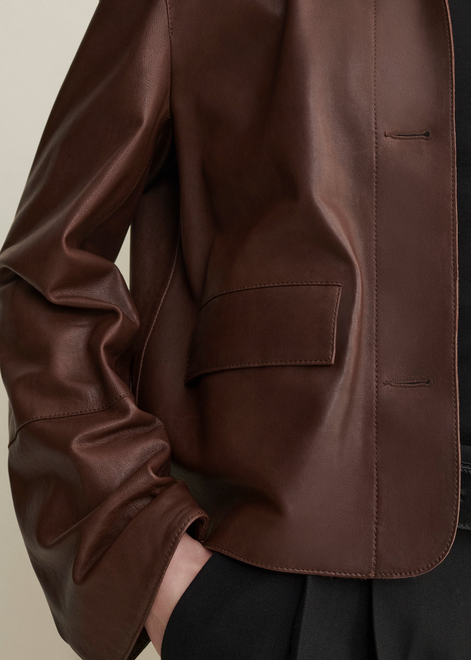 FEM | Vintage Leather Jacket | Mud Brown