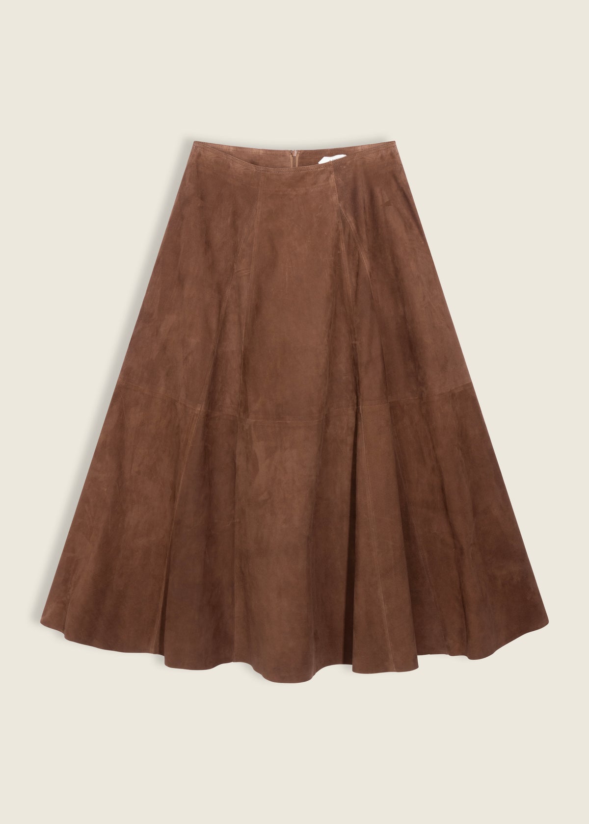 ELENI | Leather A-line Skirt | Saddle