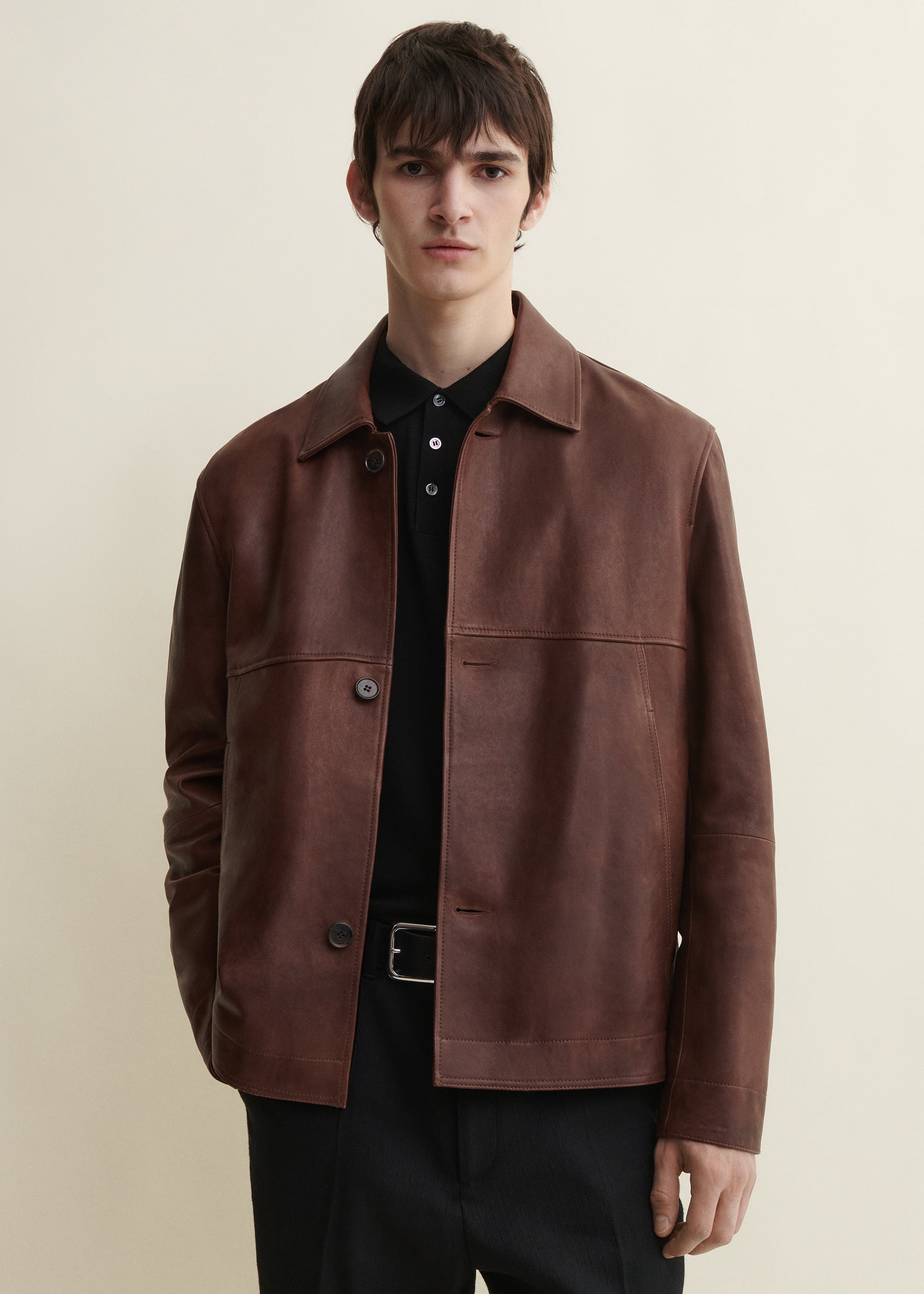 STEEP | Leather Jacket | Whiskey