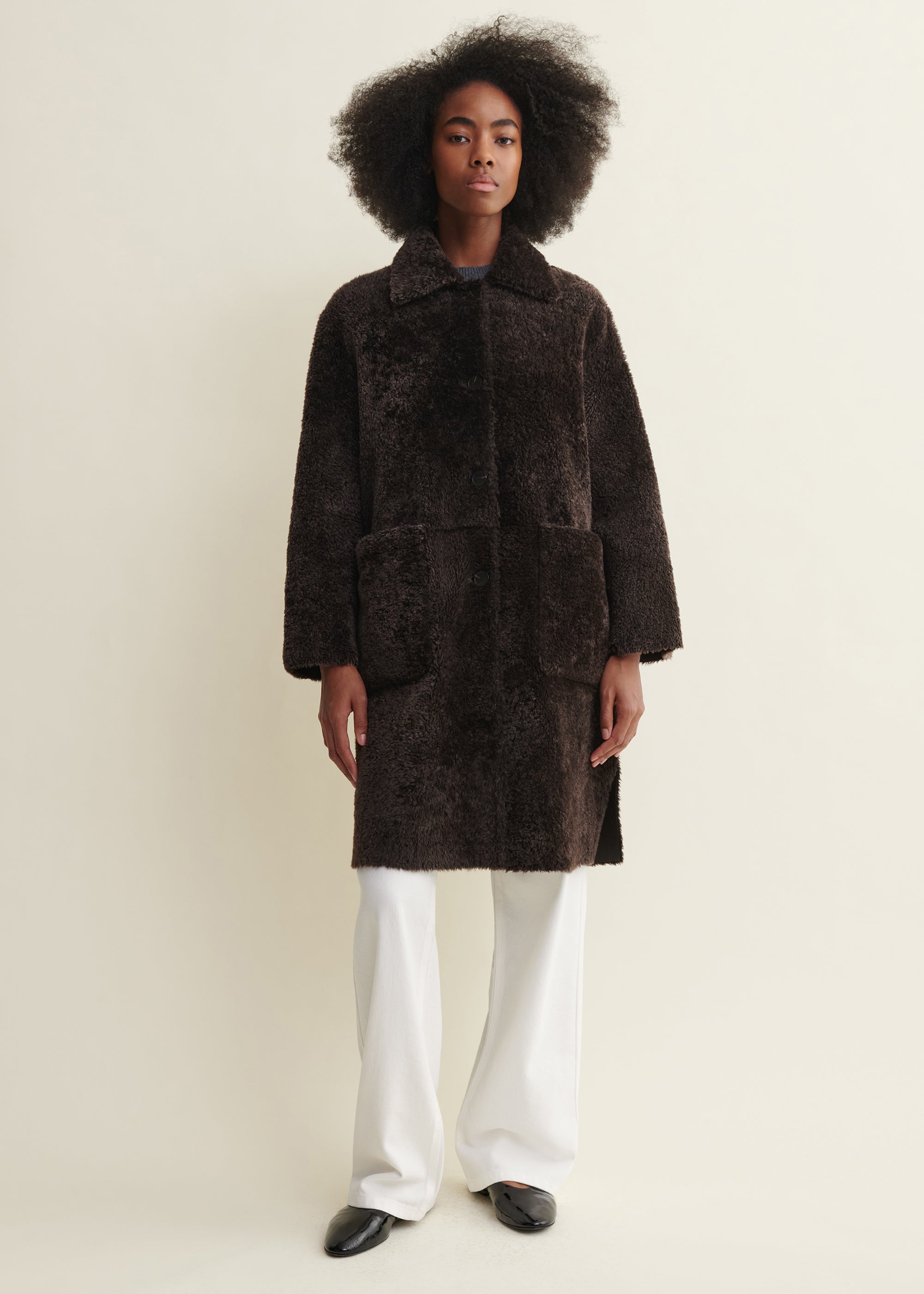 ZOEY | Shearling Jacket | Coffee Bean