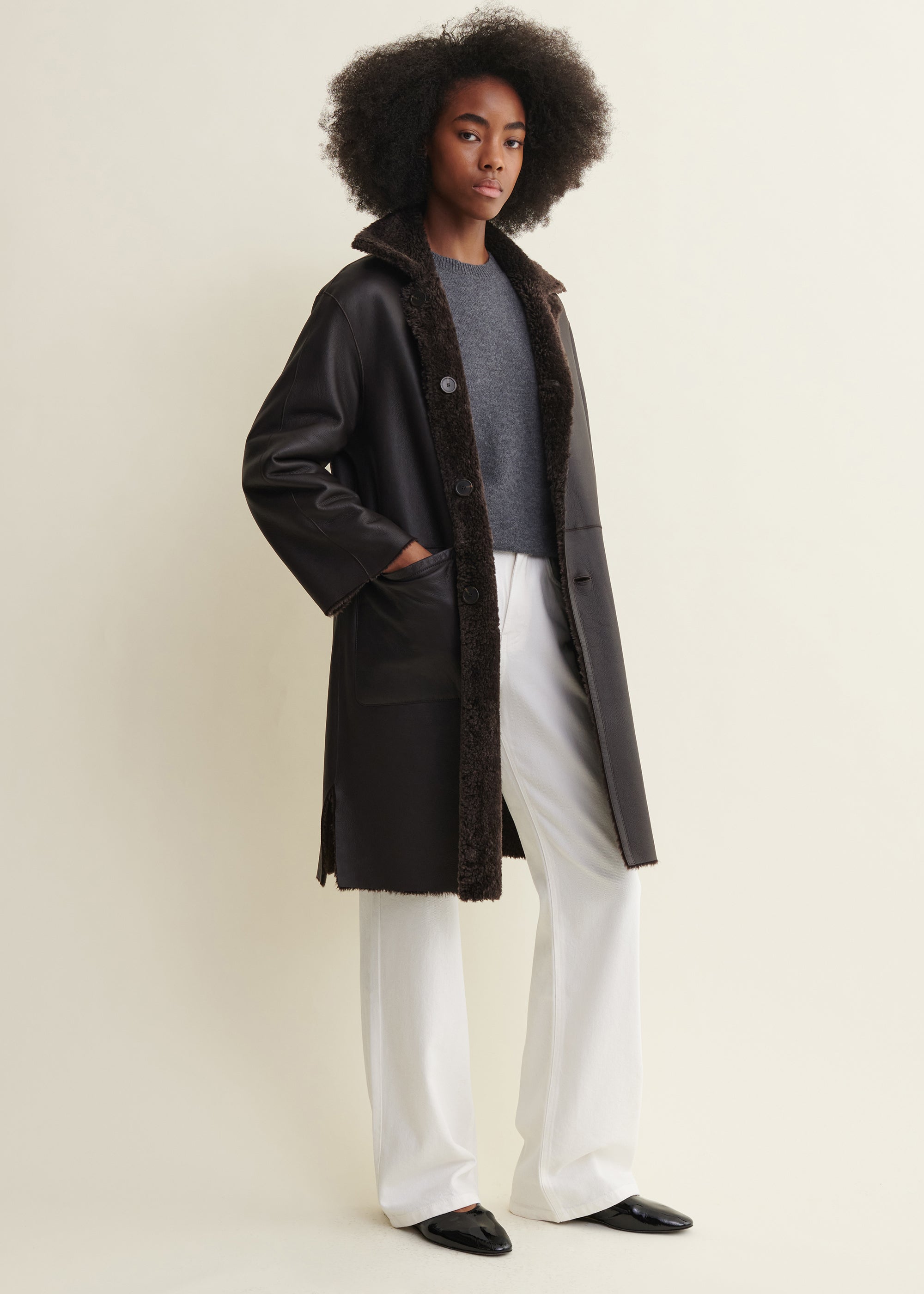 ZOEY | Shearling Jacket | Coffee Bean