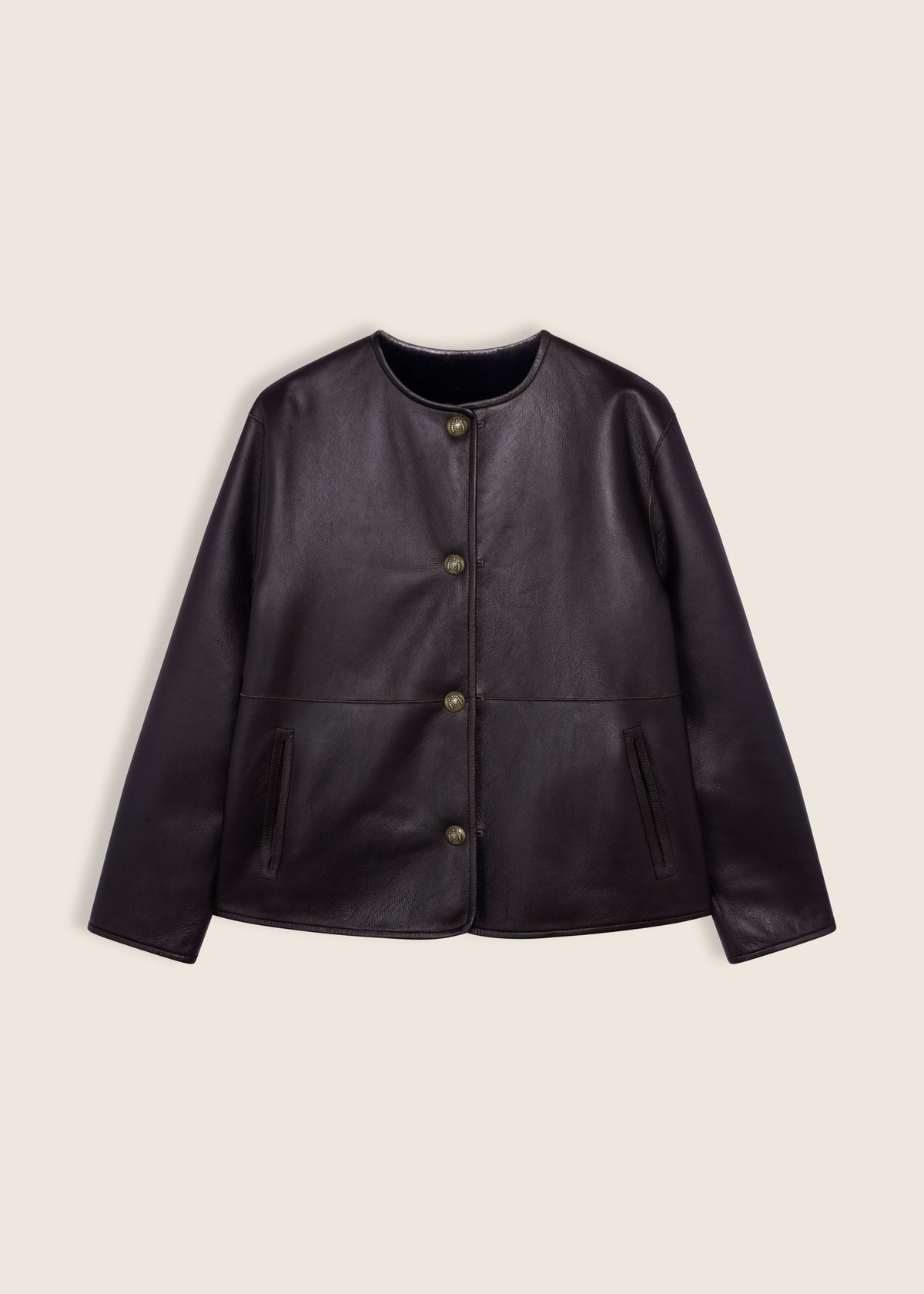 Gloria | Reversible Shearling Jacket | Coffee Bean