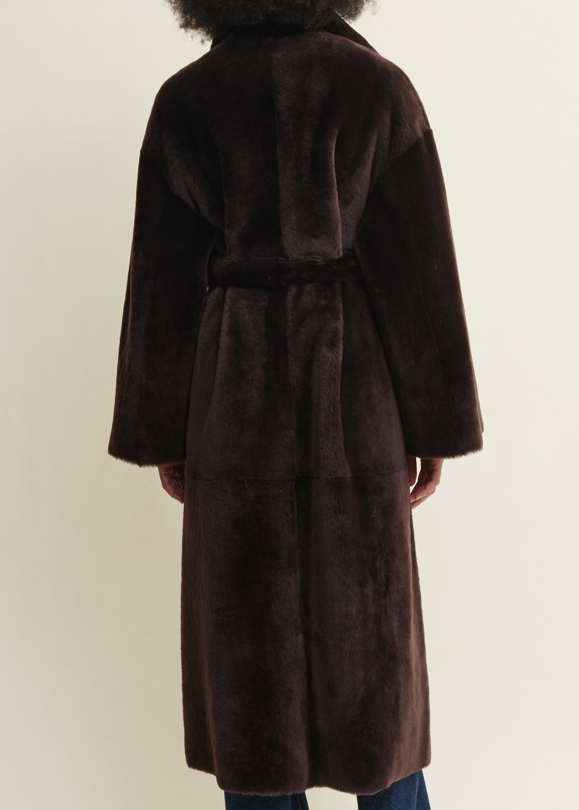 RIEN | Reversible Shearling Coat | Coffee Bean