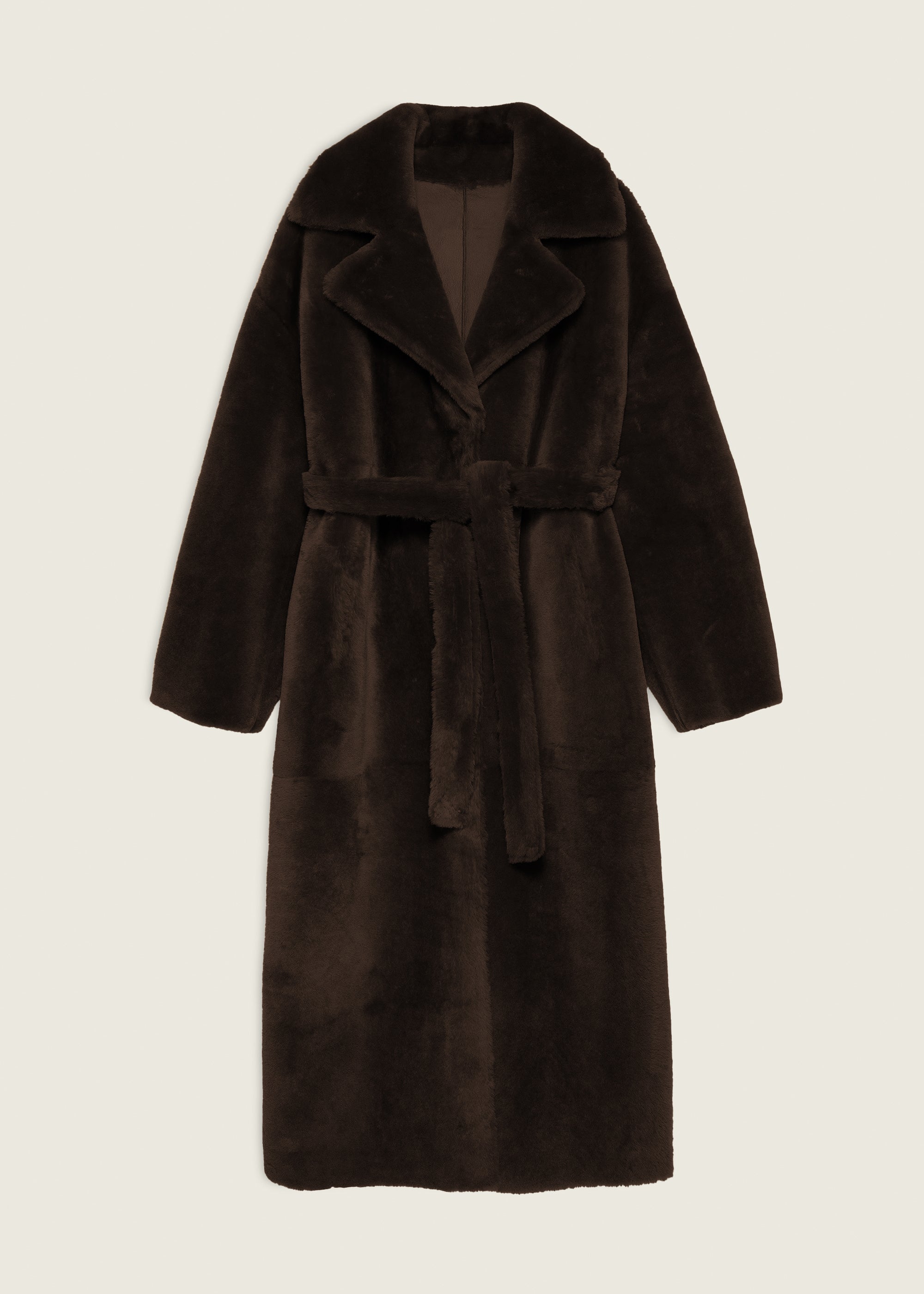 RIEN | Reversible Shearling Coat | Coffee Bean