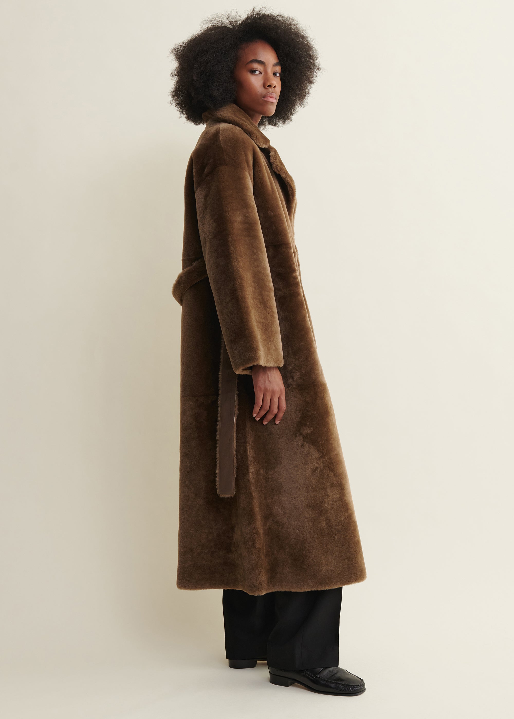 RIEN | Reversible Shearling Coat | Teak