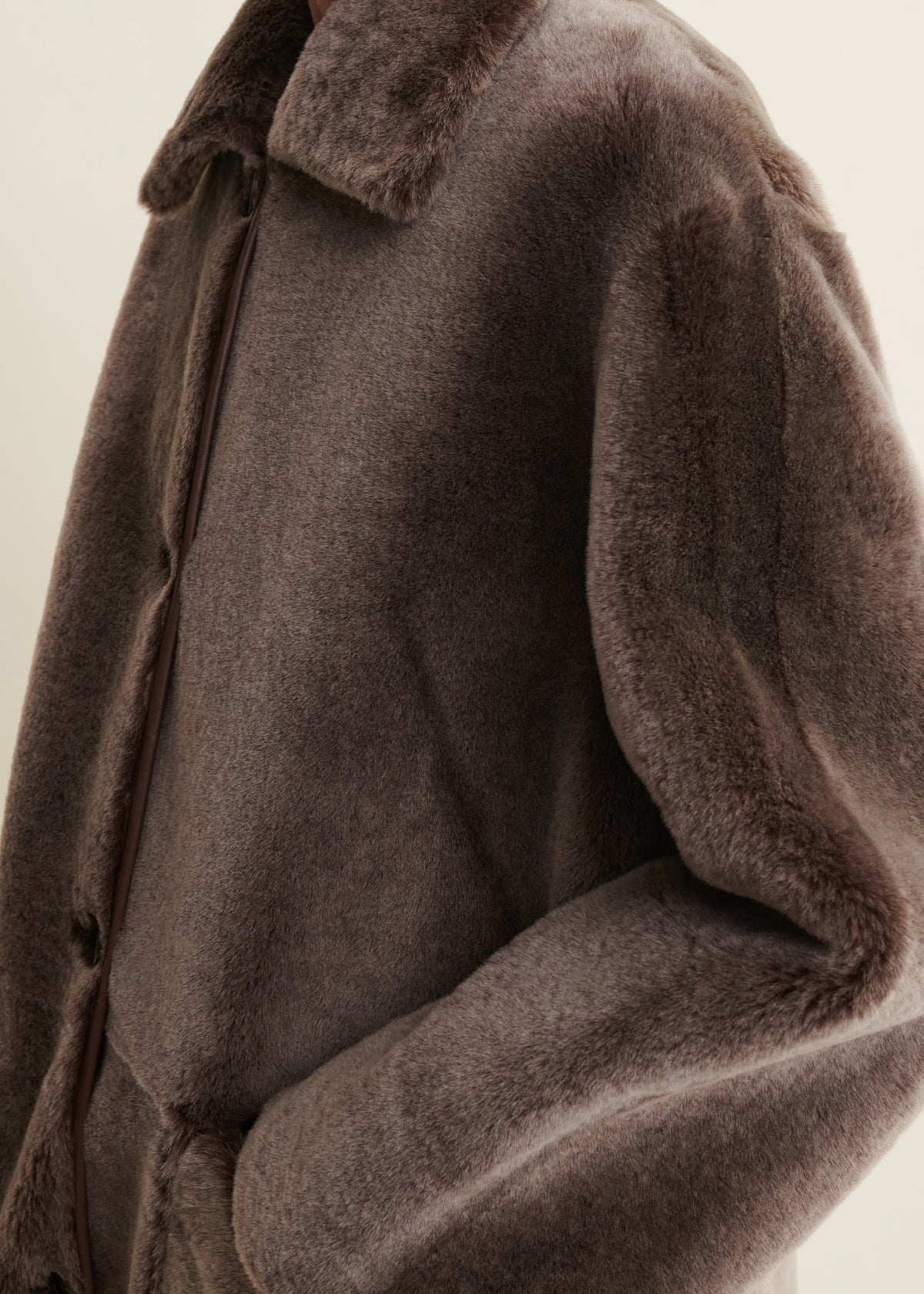 NICOLA | Reversible Shearling Coat | Wood