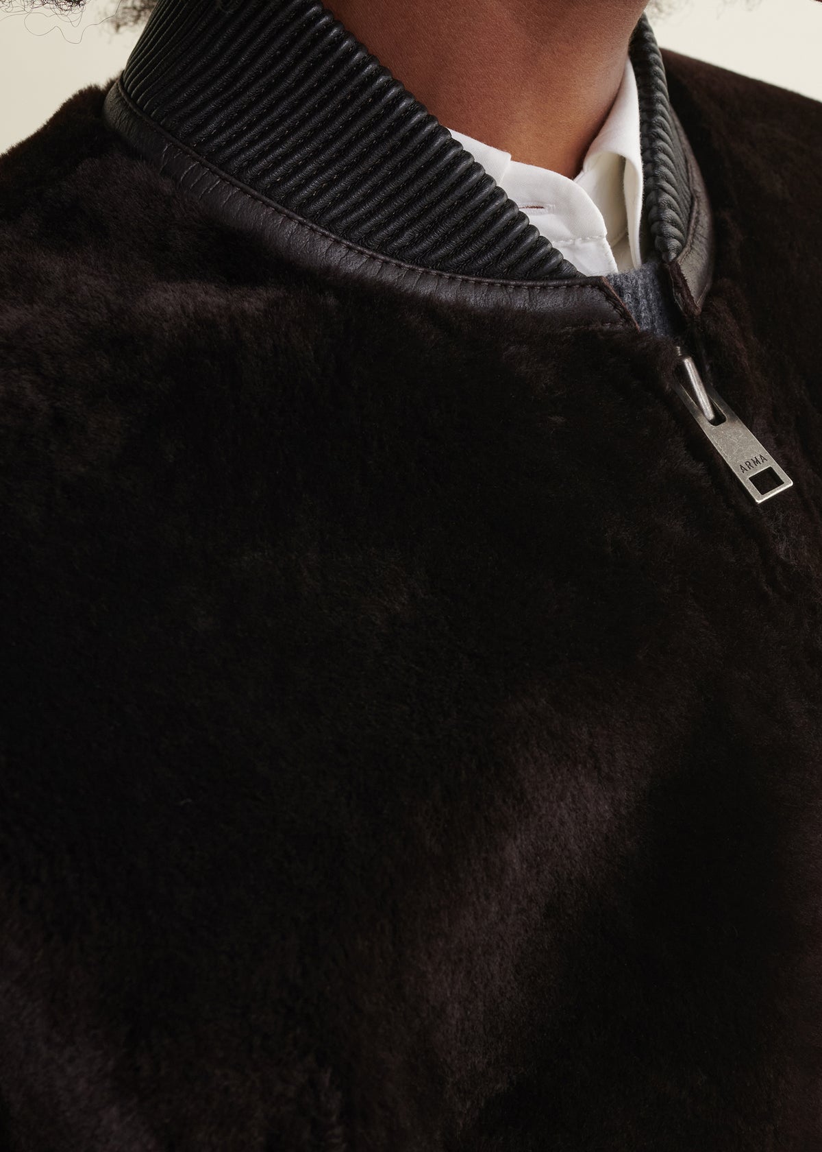 Violet | Reversible Shearling Bomber | Coffee Bean