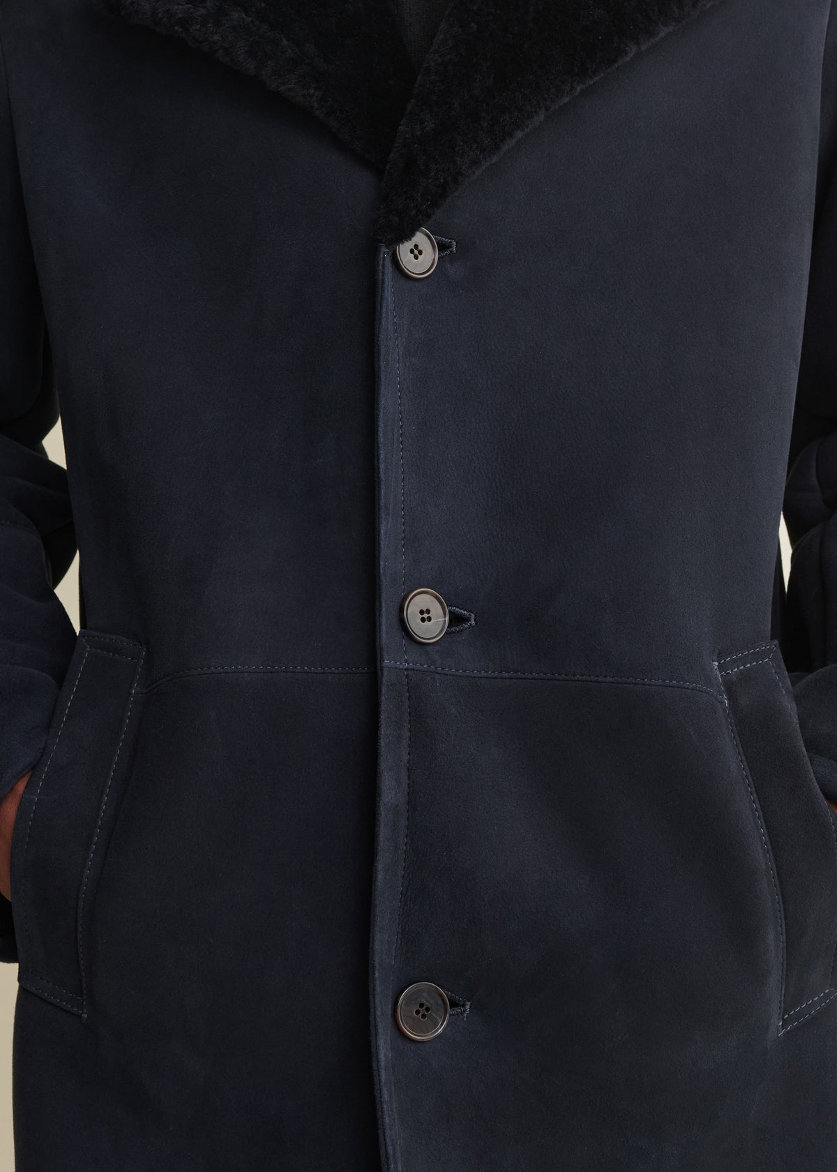 BOHDAN | Shearling Coat | Dark Navy