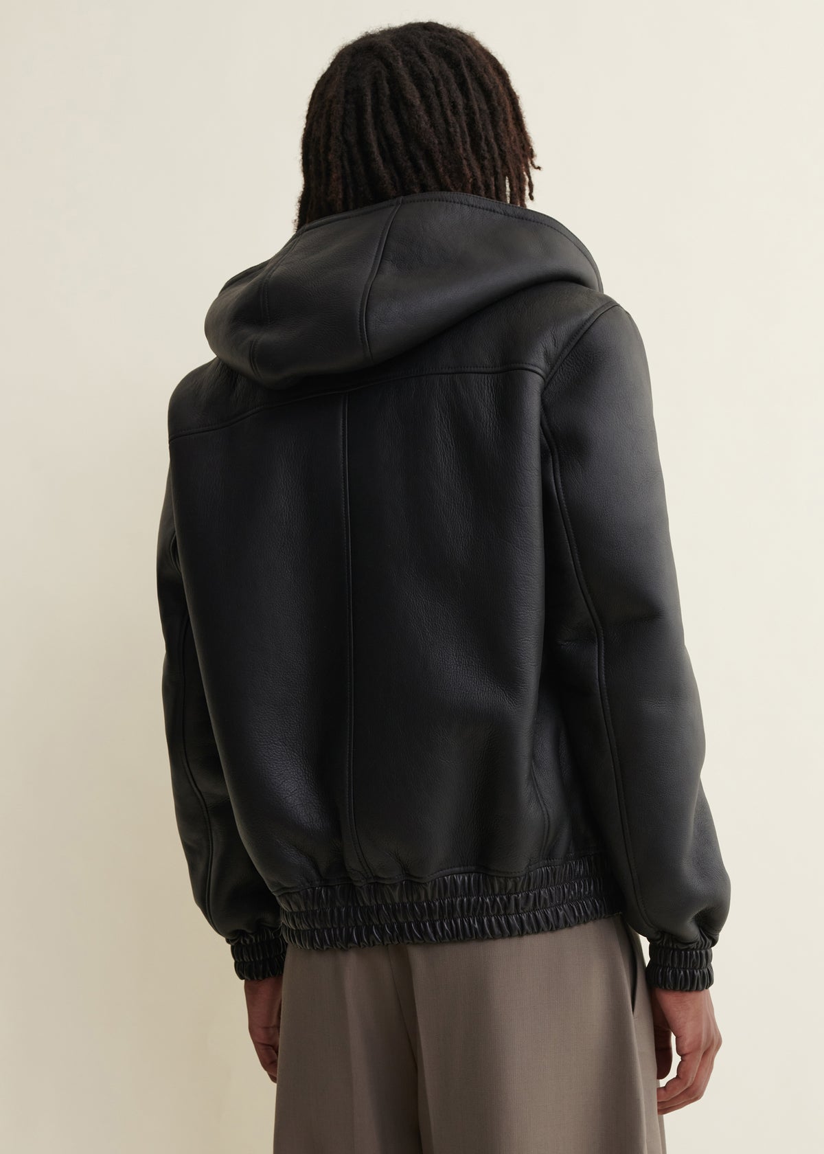 Malen | Hooded Shearling jacket | Black