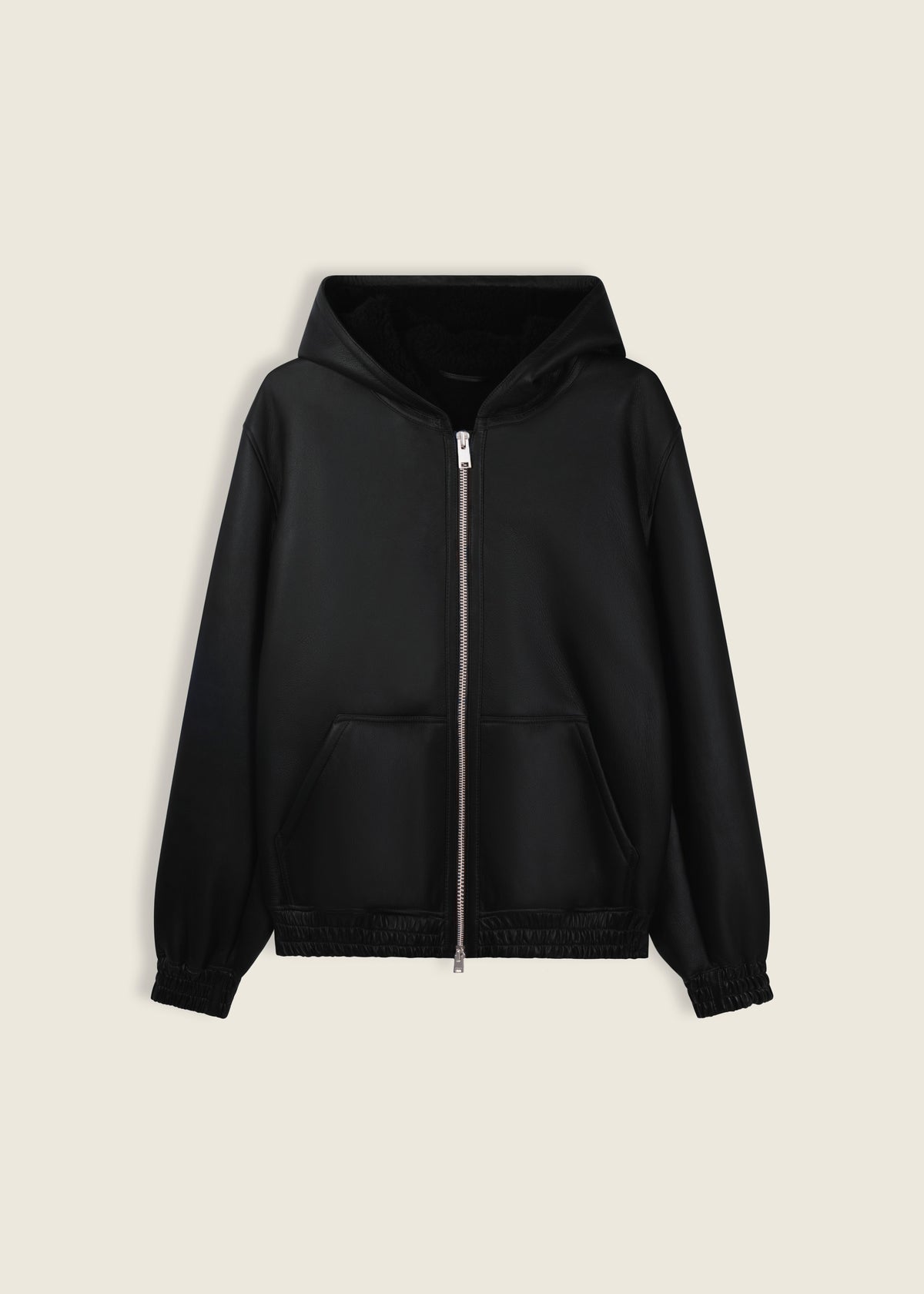Malen | Hooded Shearling jacket | Black