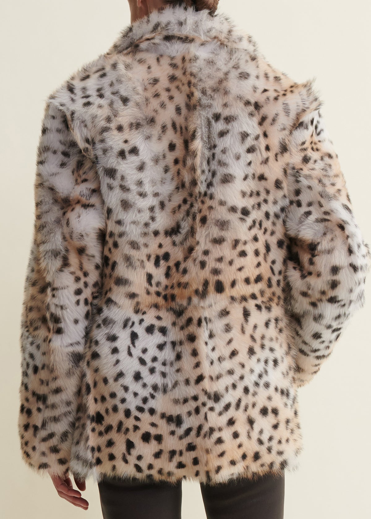 Cynthia | Reversible Shearling Coat | Snow Leopard