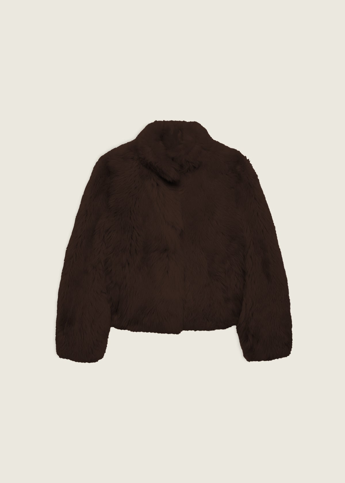 MENO | Cropped Shearling Jacket | Coffee Bean
