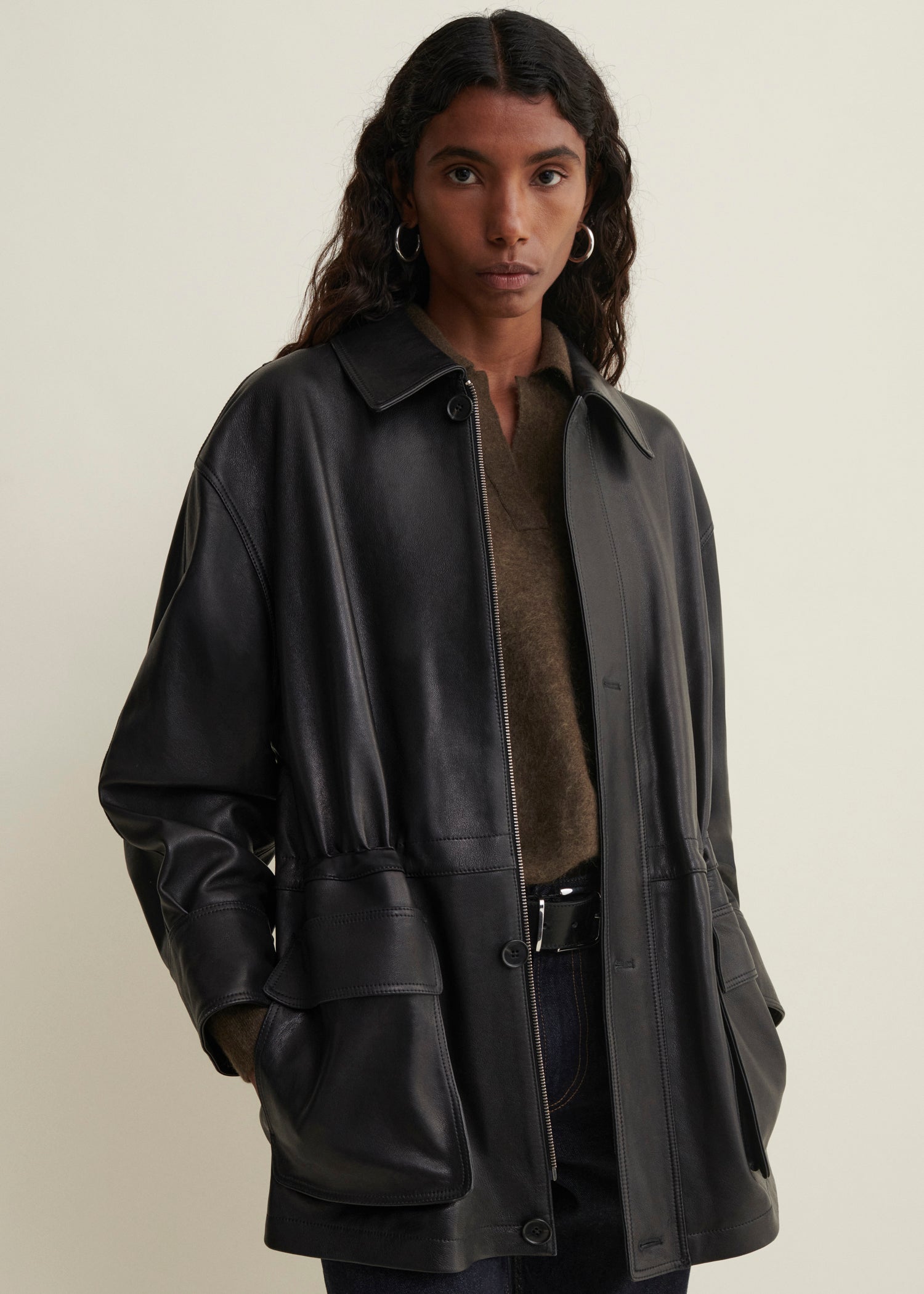 【今季完売】BELVET Leather Jacket レザージャケット　M LOOK12_MAEVE_BLACK_013.jpg?