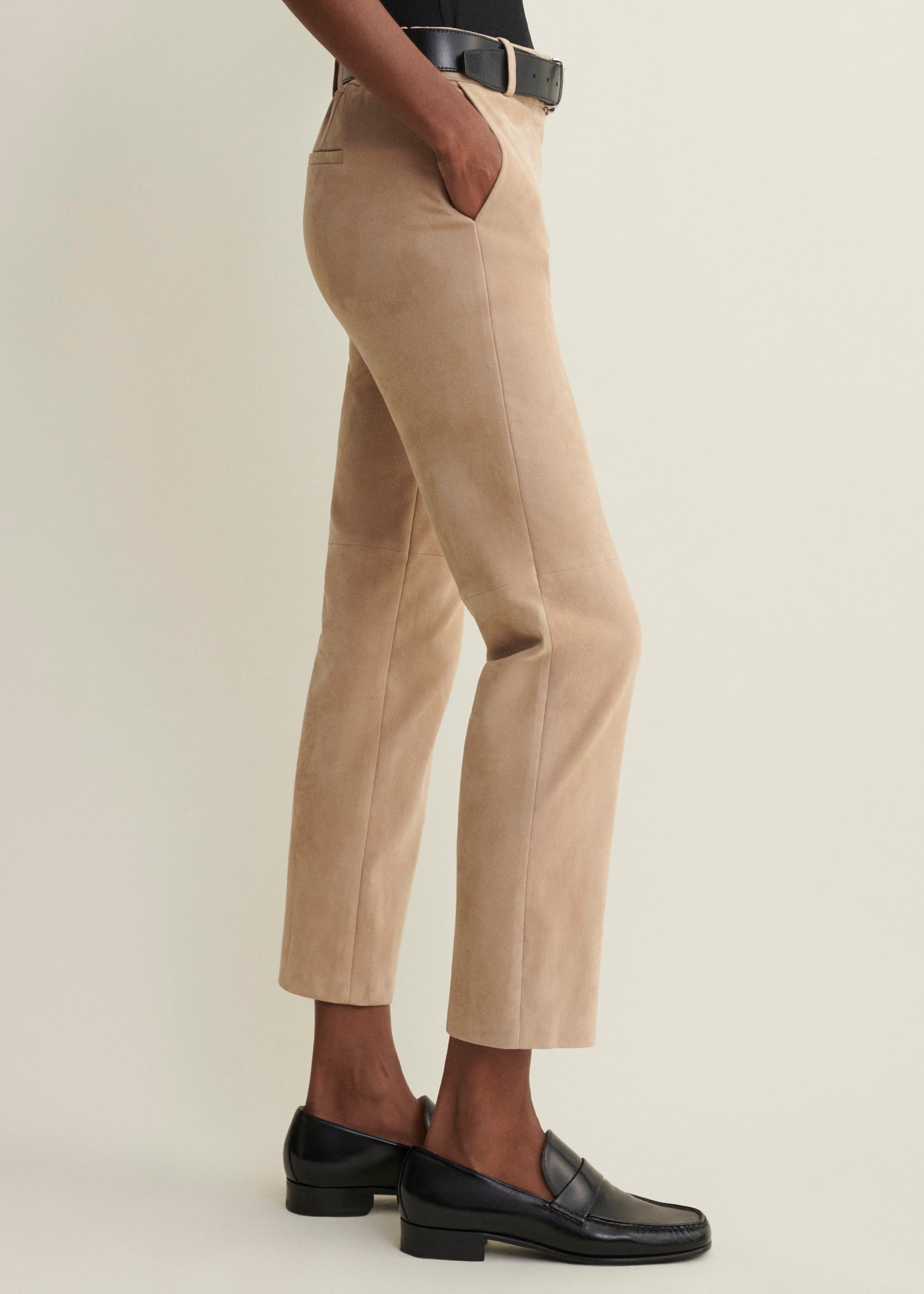 JEN | Suede Slim Fit Pantalon