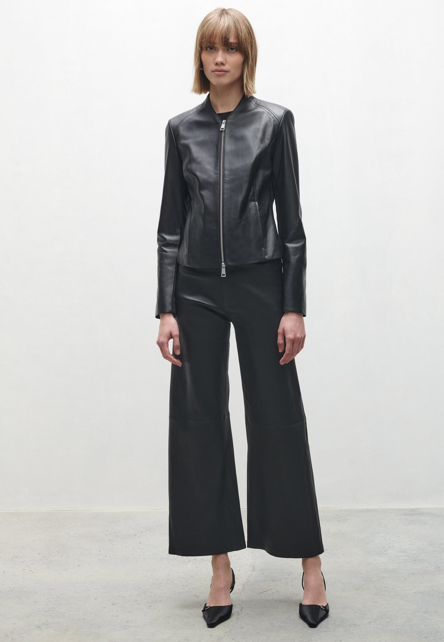 STEVIE | Leather slim fit jacket