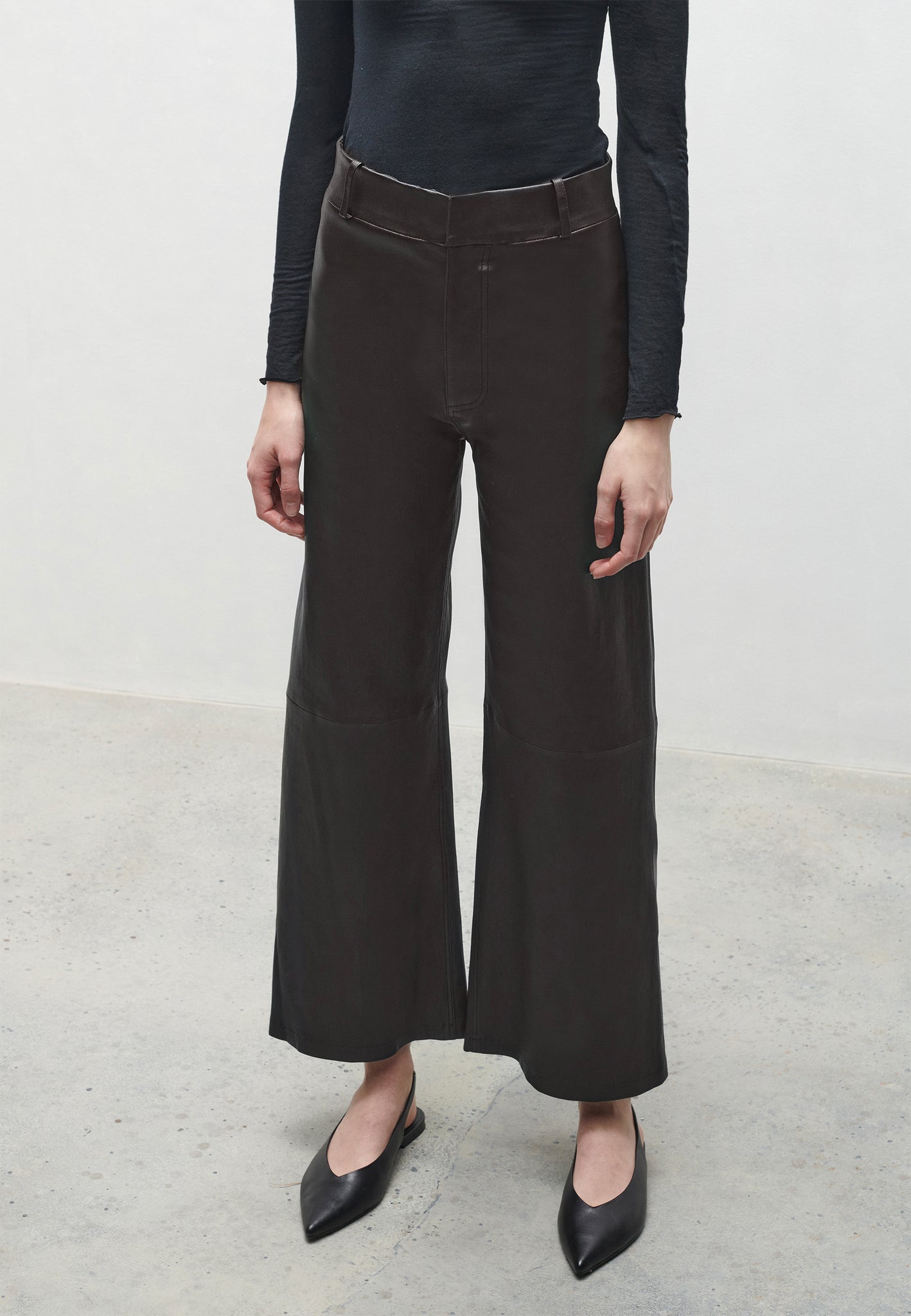 GIACINTA | Leather wide-leg trousers