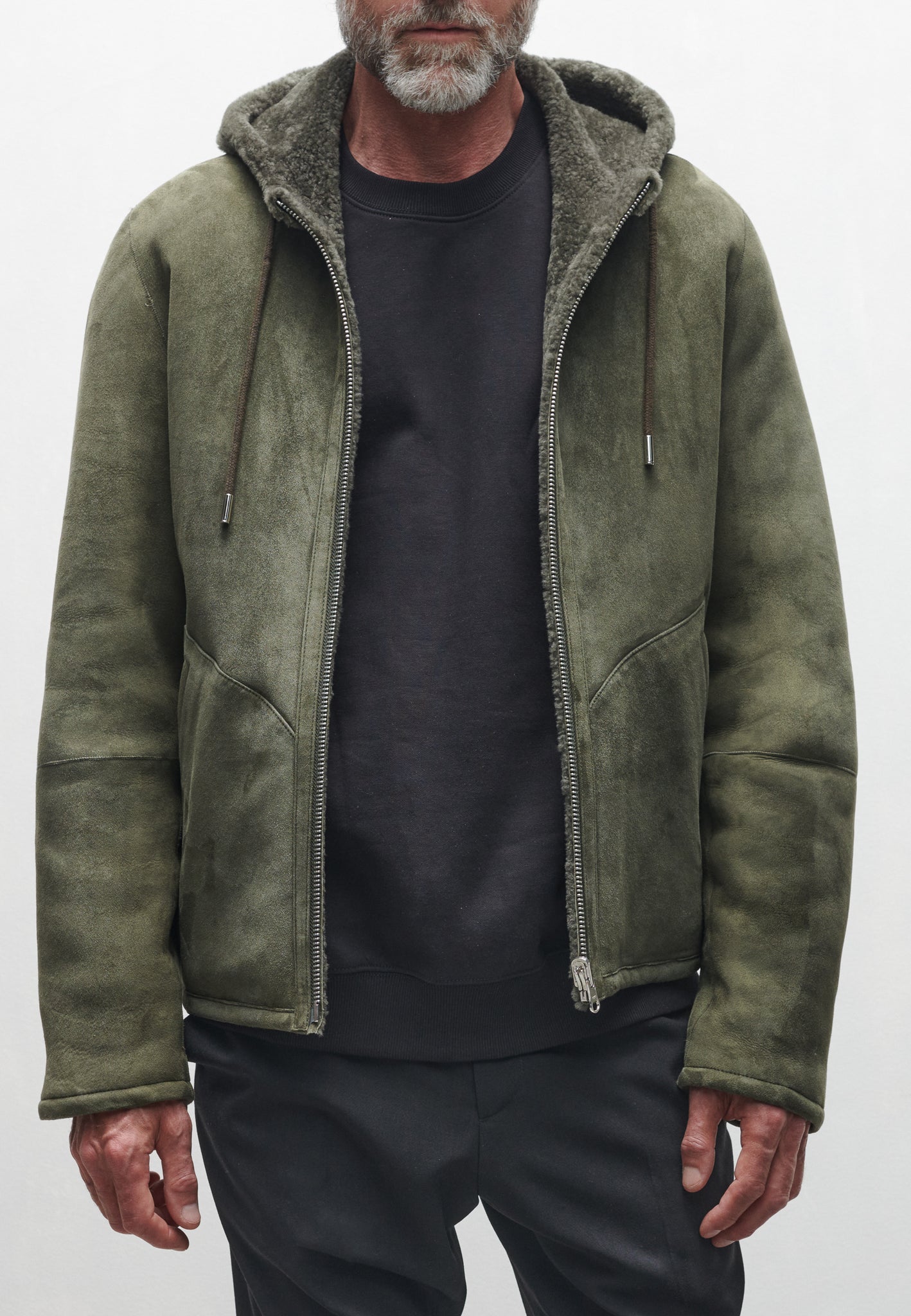 ALLAN | Reversible hooded shearling jacket
