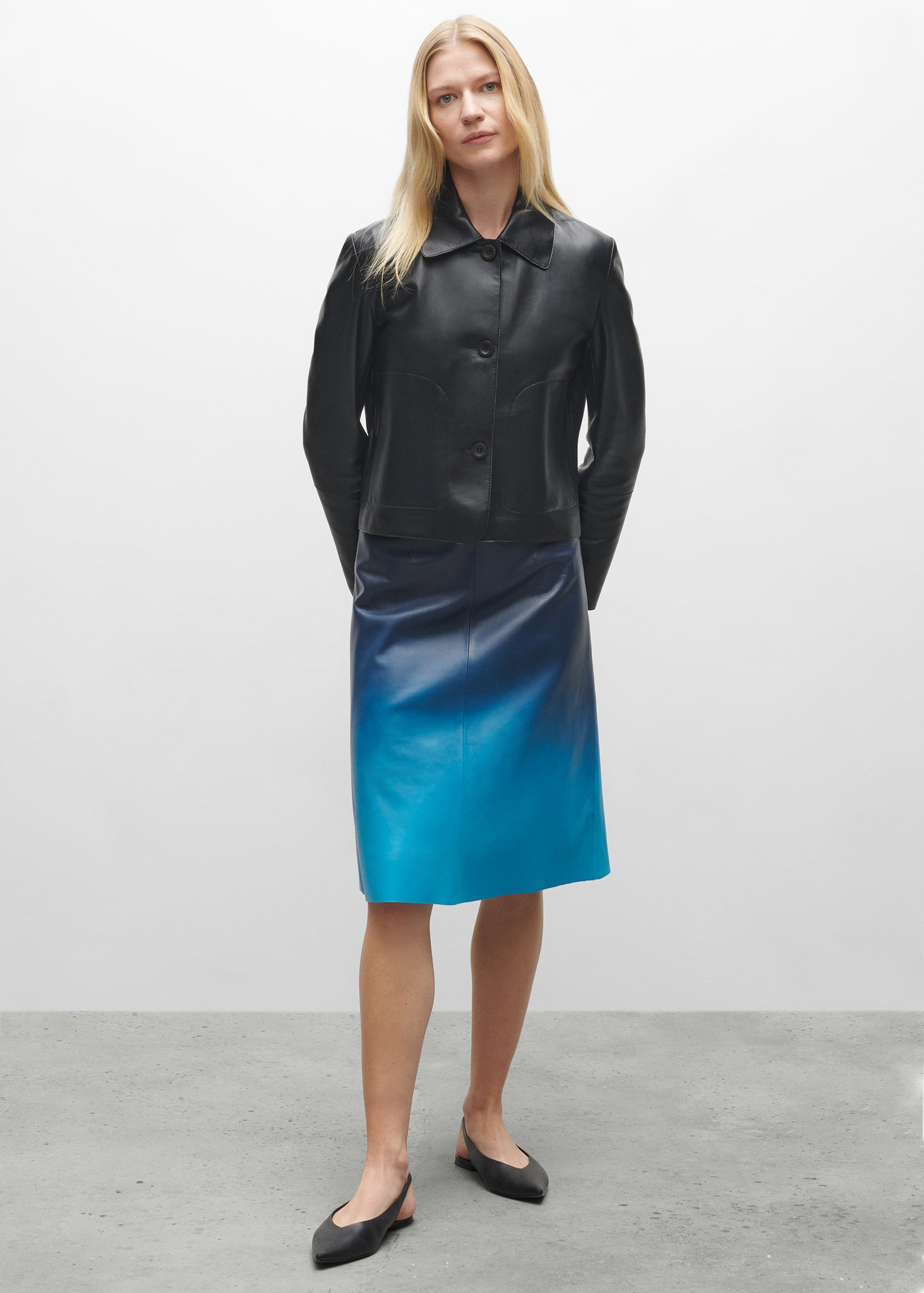 ORTIGIA | Dip Dye Leather Skirt