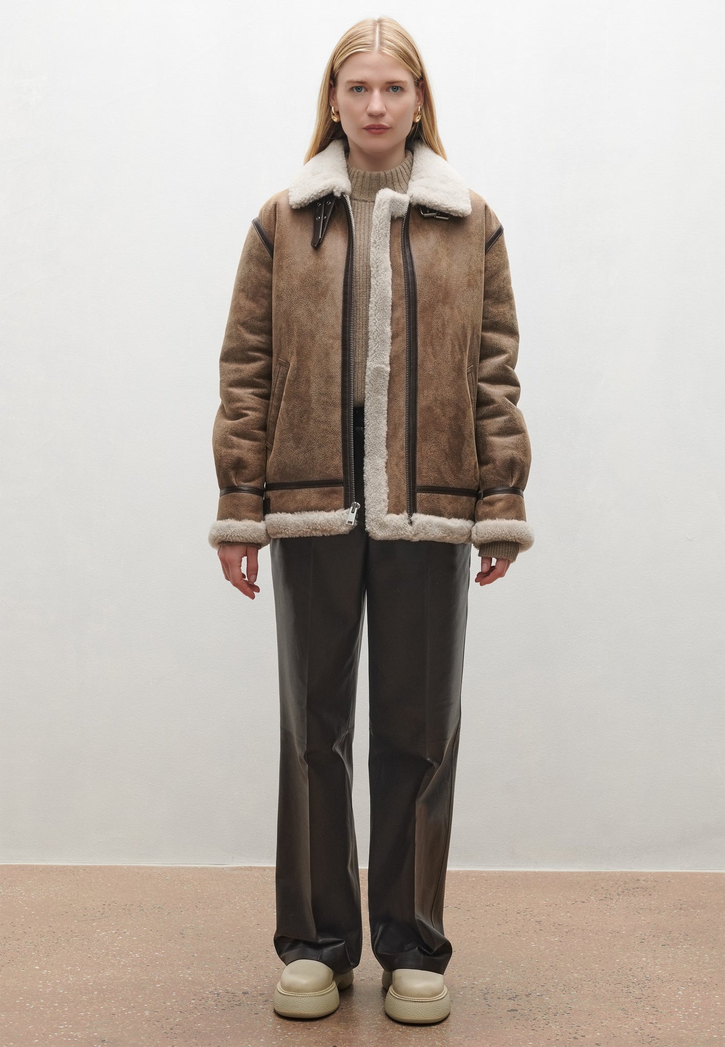 KILANA | Aviator inspired shearling jacket