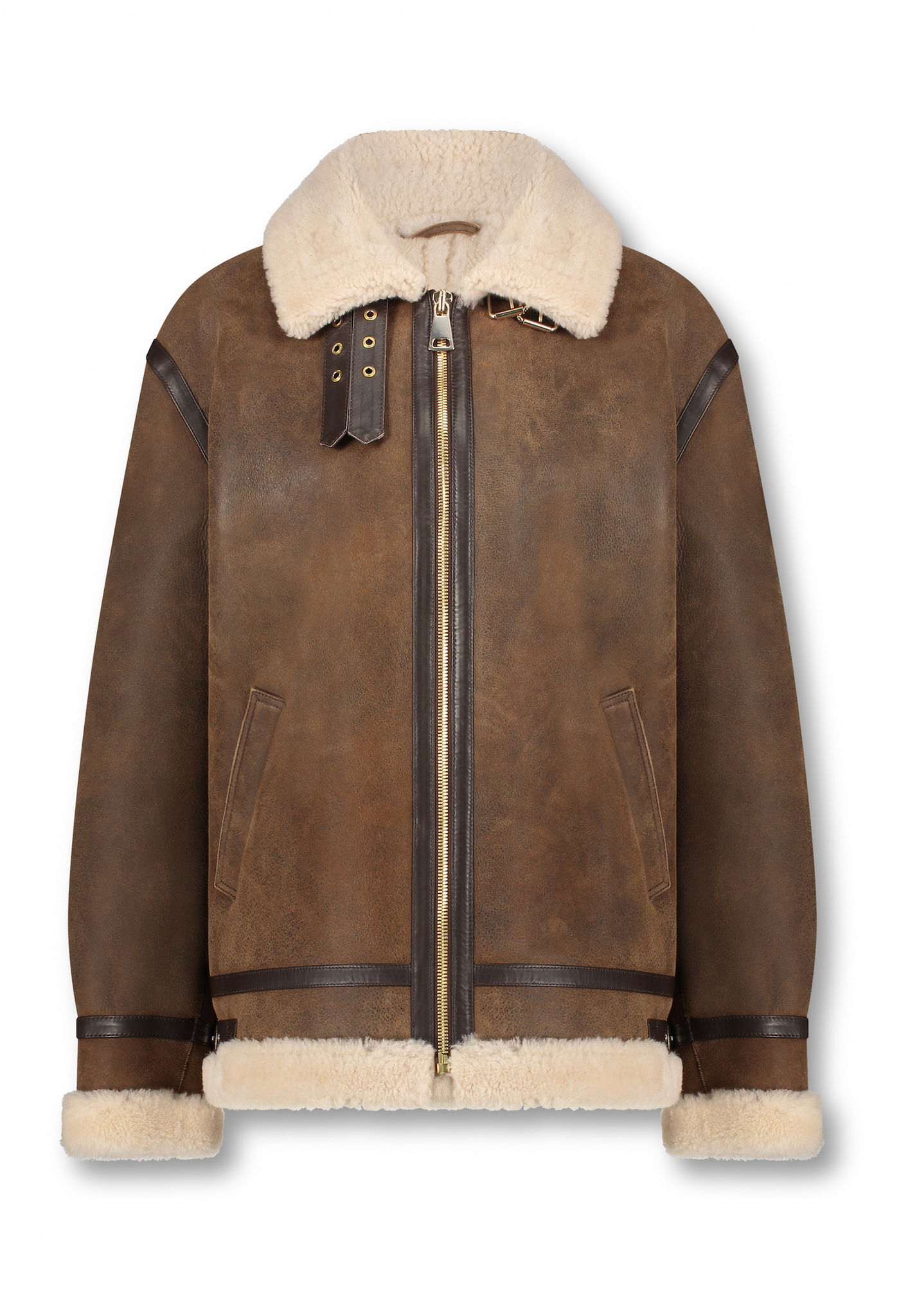 Arma aviator inspired shearling jacket